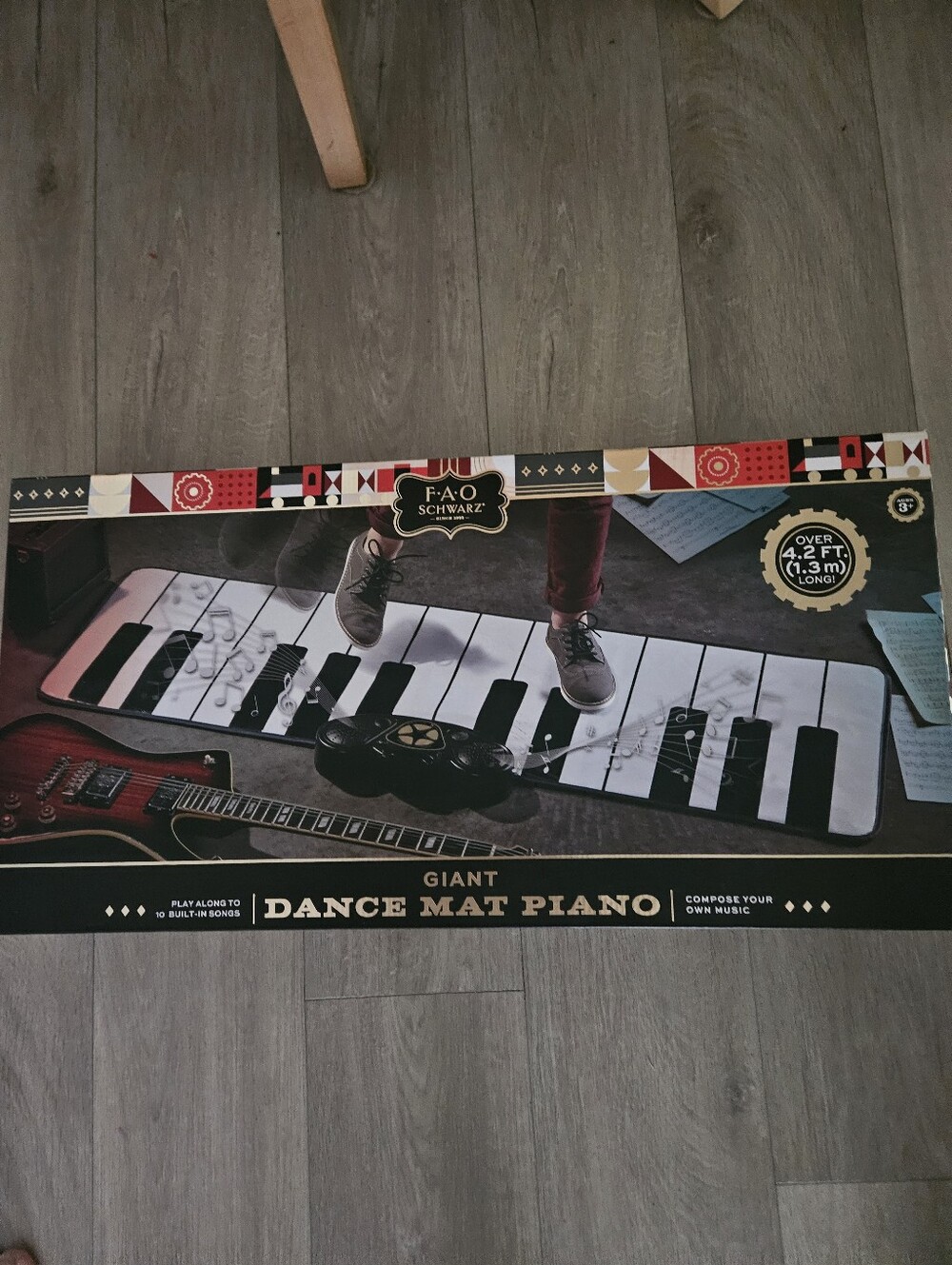 NwT FAO Schwarz Black and White Giant Dance Mat Piano